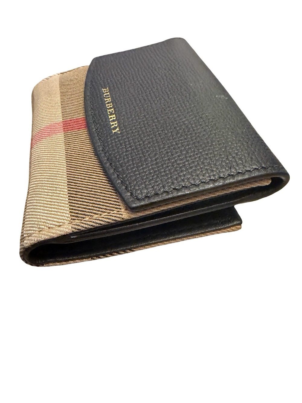 🔥Authentic Burberry Black & Beige Small Fold Wallet - Picture 2 of 12
